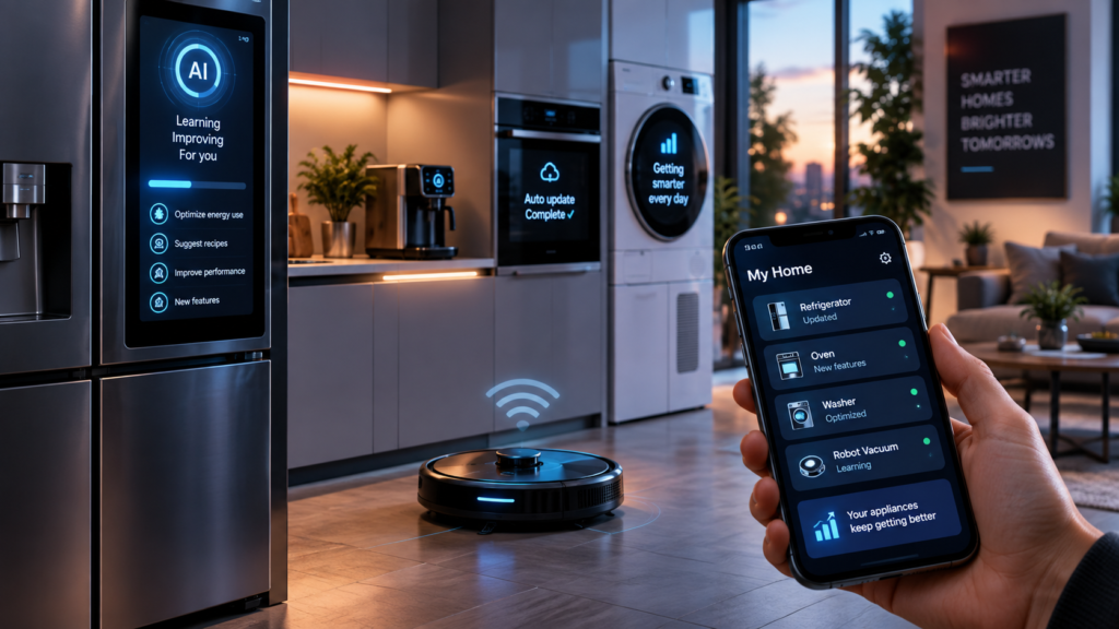Smart home appliances receiving software updates and new features